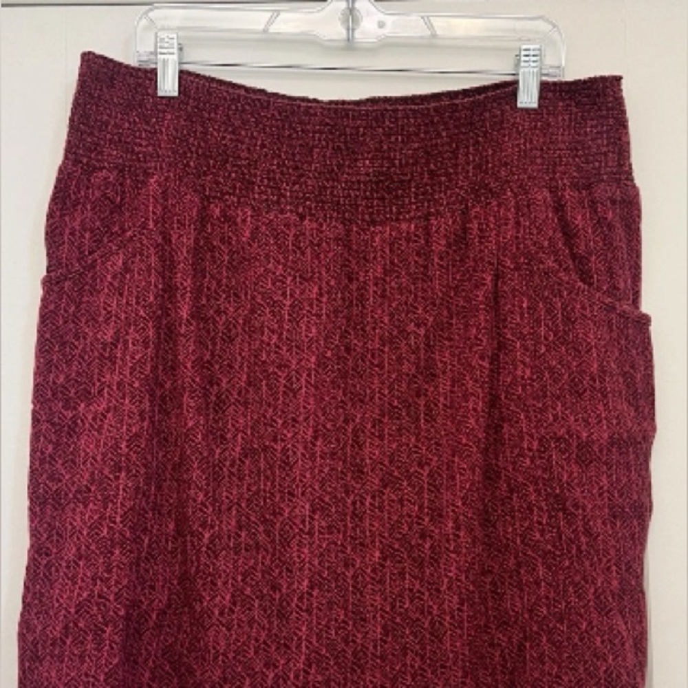 Prana Deep Red Women's Pencil Skirt